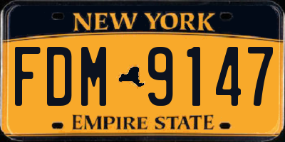 NY license plate FDM9147
