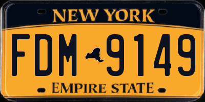 NY license plate FDM9149