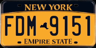 NY license plate FDM9151