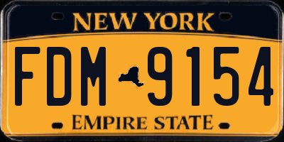 NY license plate FDM9154