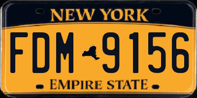 NY license plate FDM9156