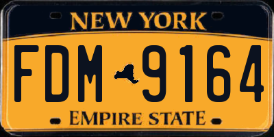 NY license plate FDM9164