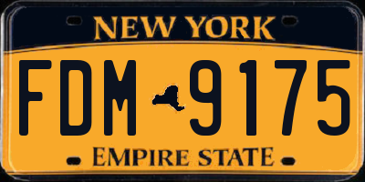NY license plate FDM9175