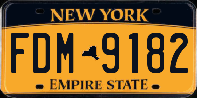 NY license plate FDM9182