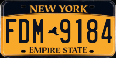 NY license plate FDM9184