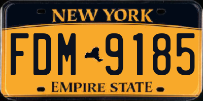 NY license plate FDM9185