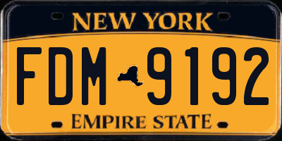NY license plate FDM9192