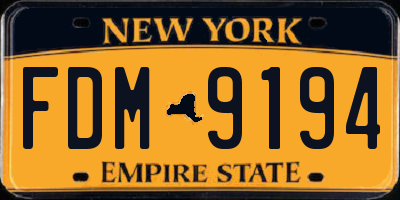 NY license plate FDM9194
