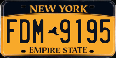 NY license plate FDM9195