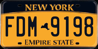 NY license plate FDM9198