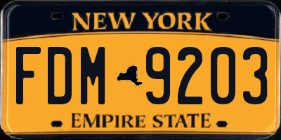 NY license plate FDM9203