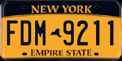NY license plate FDM9211