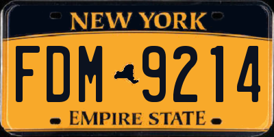 NY license plate FDM9214