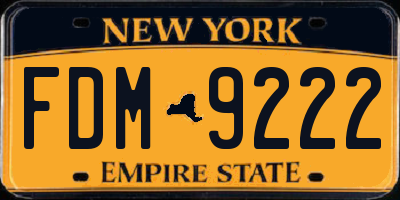 NY license plate FDM9222