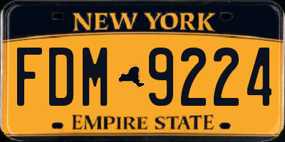 NY license plate FDM9224