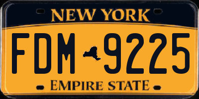 NY license plate FDM9225