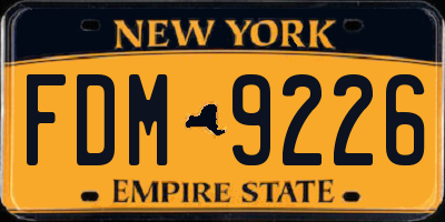 NY license plate FDM9226