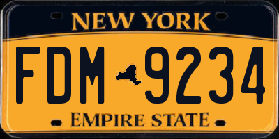 NY license plate FDM9234