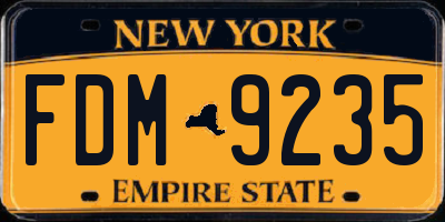 NY license plate FDM9235