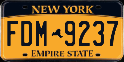 NY license plate FDM9237