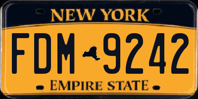 NY license plate FDM9242