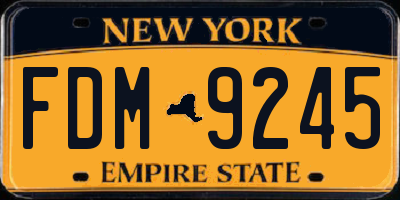 NY license plate FDM9245