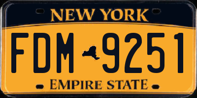 NY license plate FDM9251