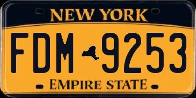 NY license plate FDM9253