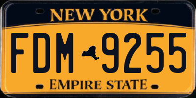 NY license plate FDM9255