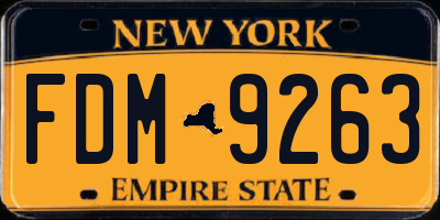 NY license plate FDM9263
