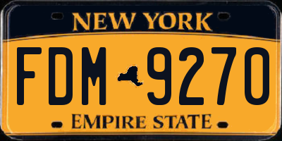 NY license plate FDM9270