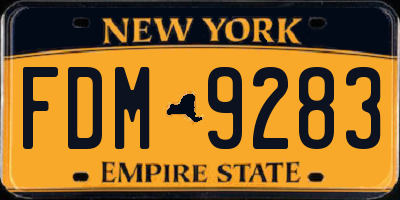NY license plate FDM9283