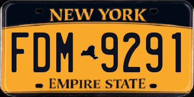 NY license plate FDM9291