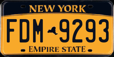 NY license plate FDM9293