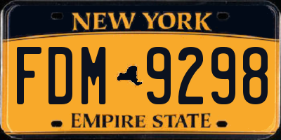 NY license plate FDM9298