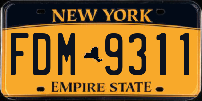NY license plate FDM9311