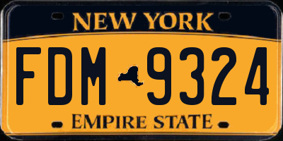NY license plate FDM9324