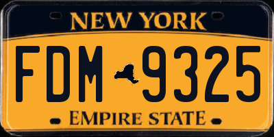 NY license plate FDM9325