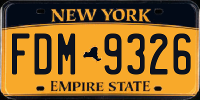 NY license plate FDM9326