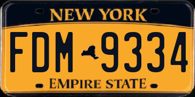 NY license plate FDM9334