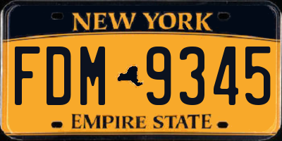 NY license plate FDM9345