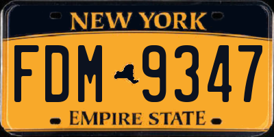 NY license plate FDM9347