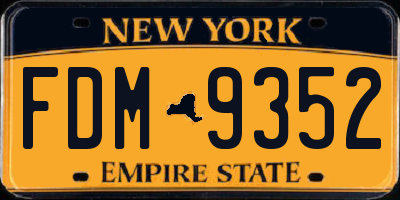 NY license plate FDM9352