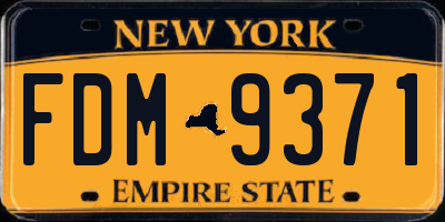 NY license plate FDM9371