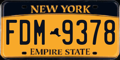 NY license plate FDM9378