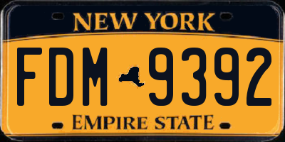 NY license plate FDM9392