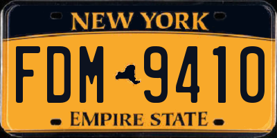 NY license plate FDM9410