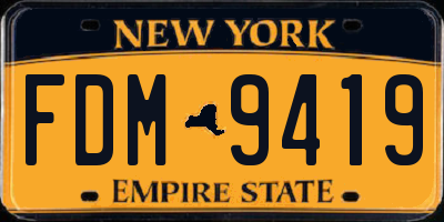 NY license plate FDM9419