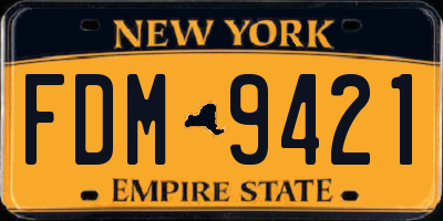 NY license plate FDM9421