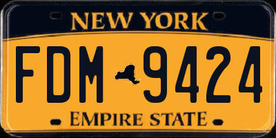 NY license plate FDM9424